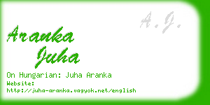 aranka juha business card